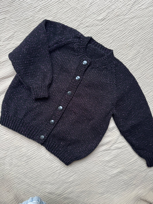 2-3 years purple/black sparkle cardigan