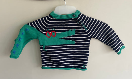 3-6 months joules striped crocodile jumper