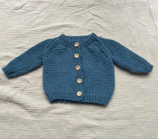 0-3m petrol cardigan