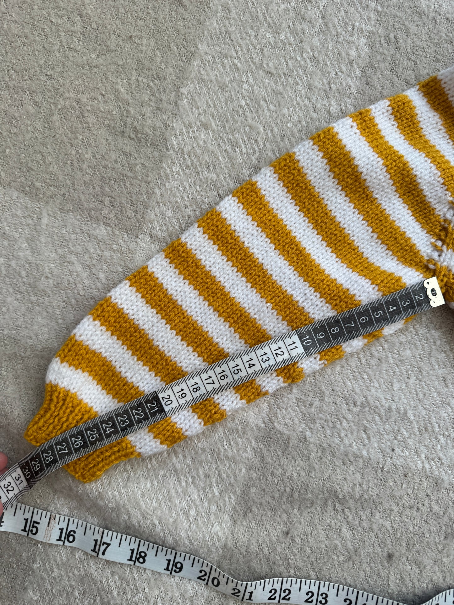 2-3 mustard and white stripe jumper