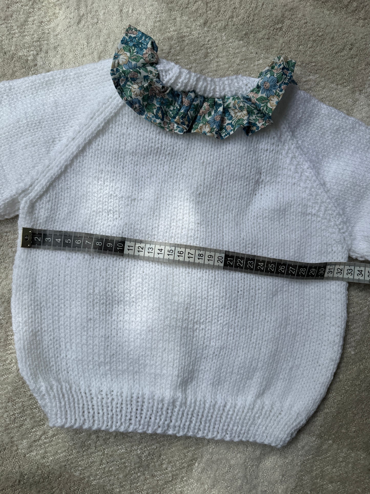 1-2 years white cardigan with liberty collar