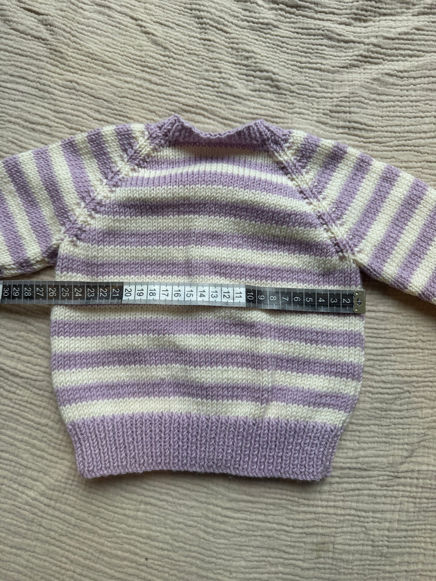 3-6m heather & cream striped Cardigan