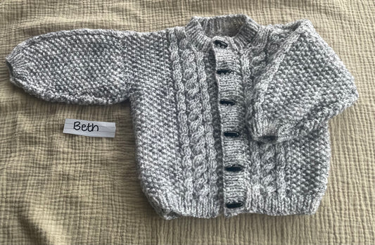 6-9m grey cardigan with black flecks