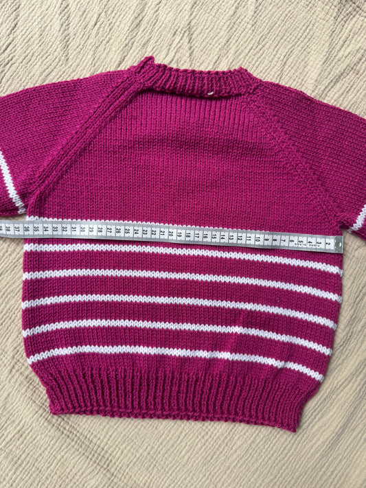 2-3 years raspberry stripe jumper