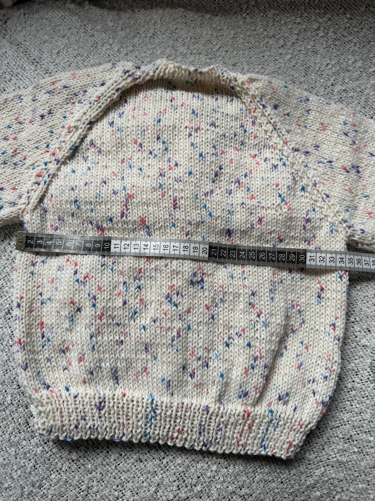 2-3 years purple/pink fleck cardigan with lacy front