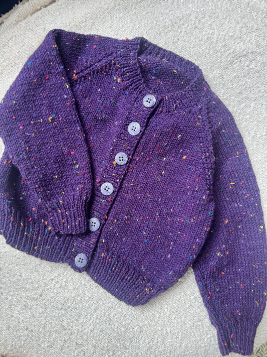 2-3 years purple fleck cardigan