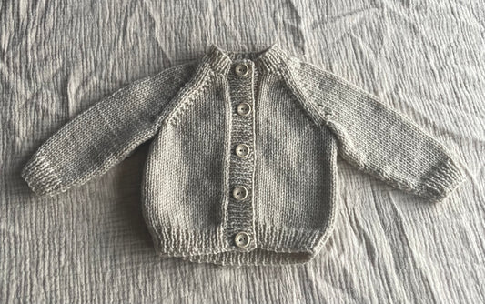 0-1 month parchment cardigan