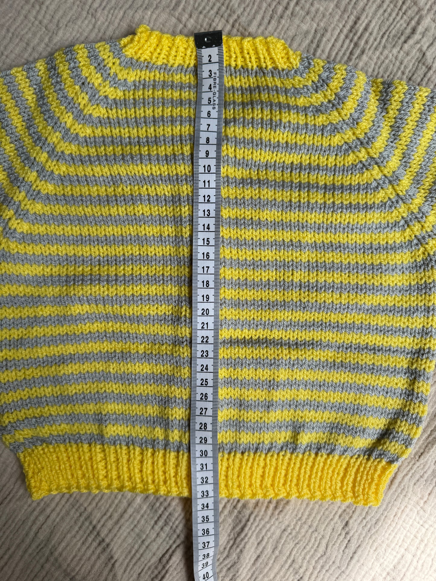 1-2 years grey and yellow stripe cardigan