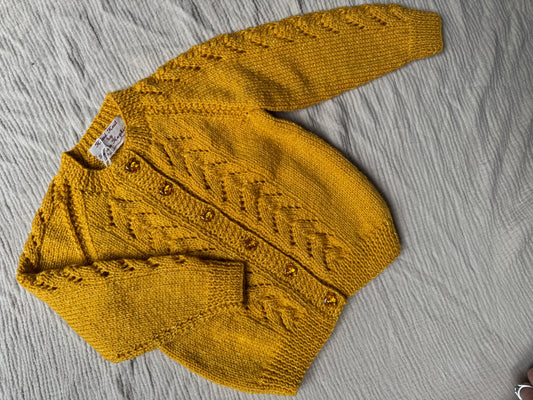 1-2 years yellow glitter cardigan