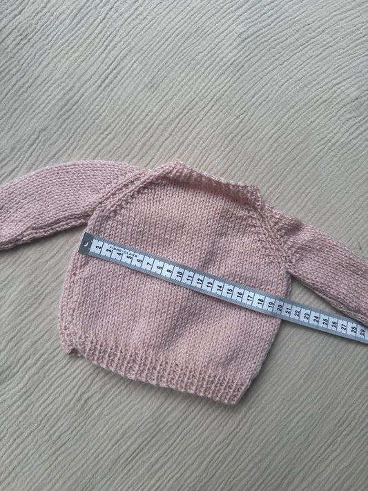 Newborn oyster pink cardigan