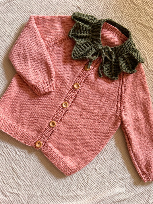 2-3 years pumpkin cardigan with collar