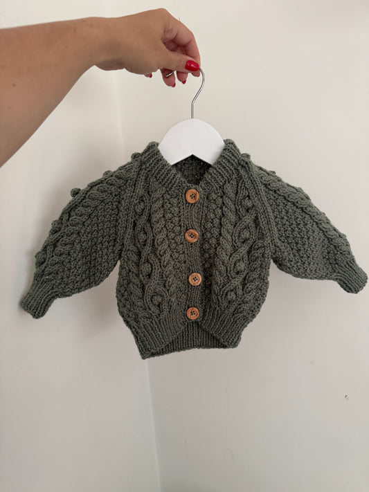 3-6m pine green Cardigan