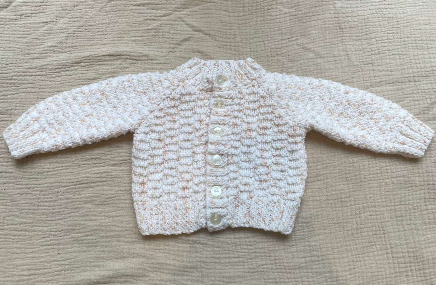 0-3m neutral fleck cardigan