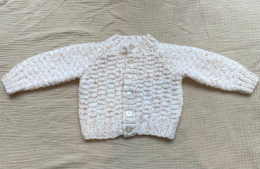 0-3m neutral fleck cardigan
