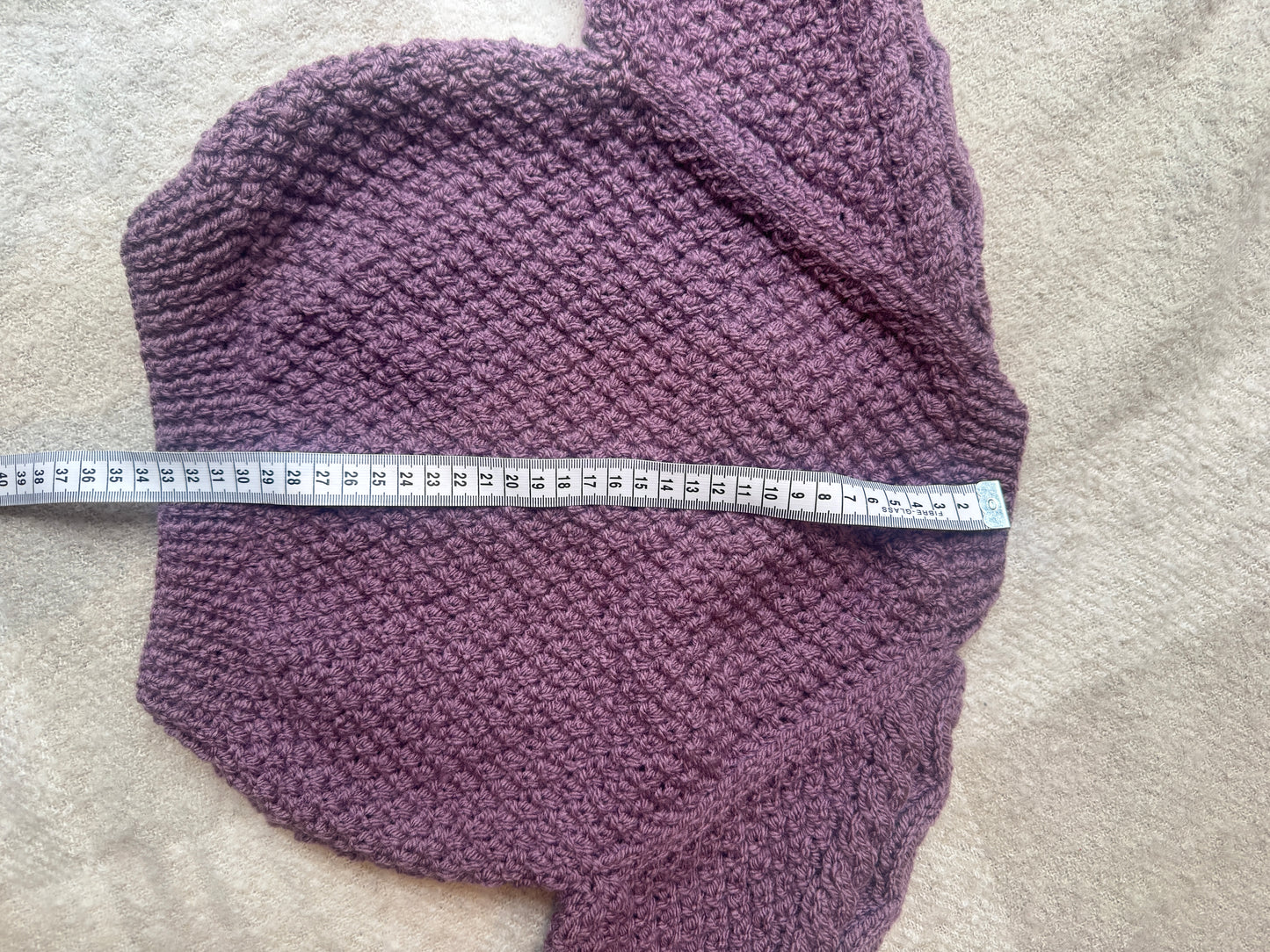 1-2 years purple Aran cardigan