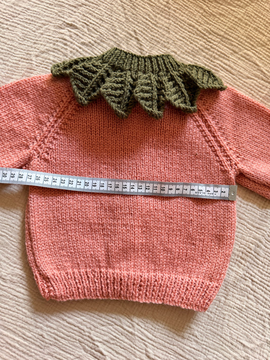 6-12m pumpkin cardigan with collar