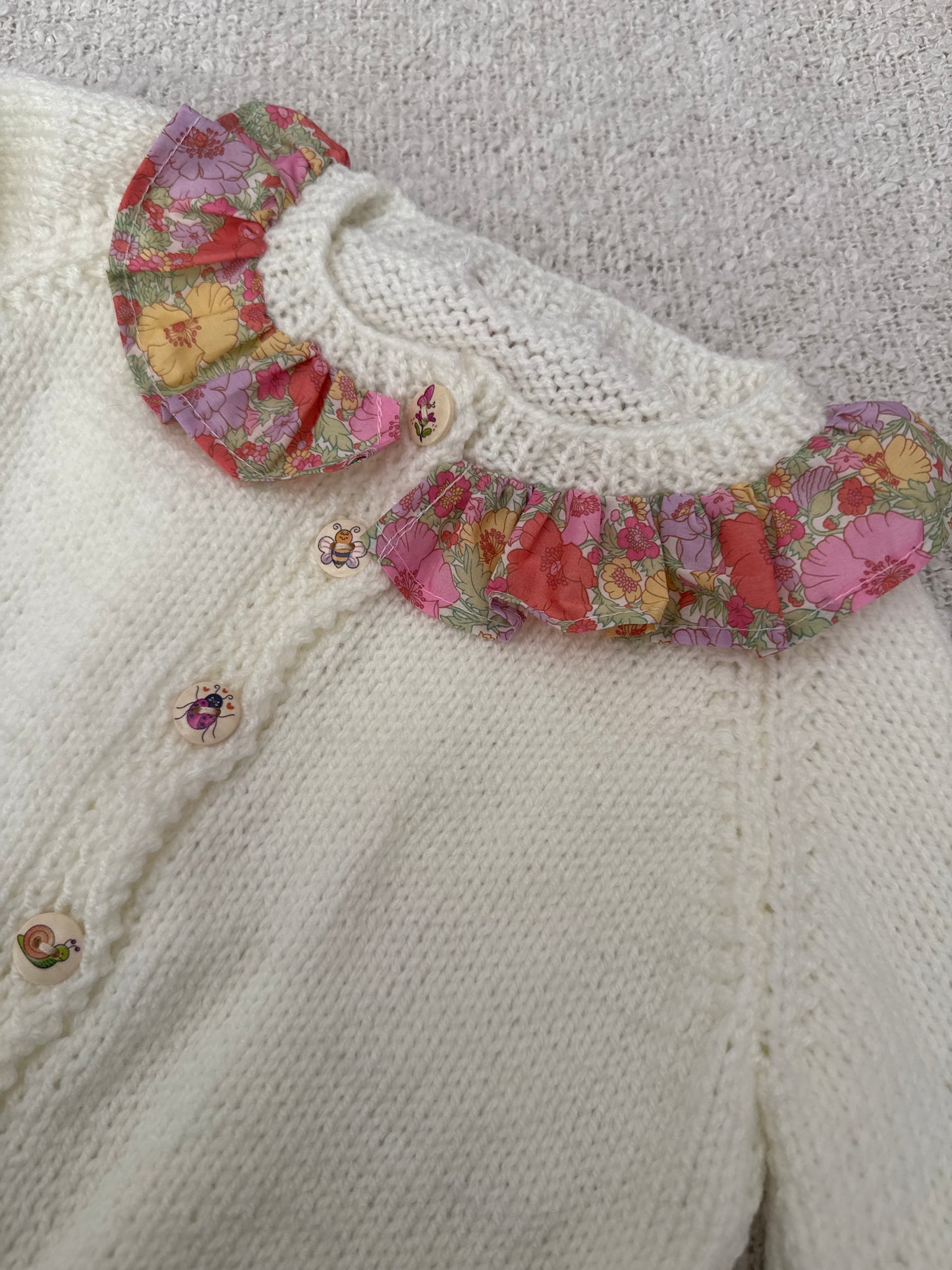 18-24m pale cream with collar cardigan