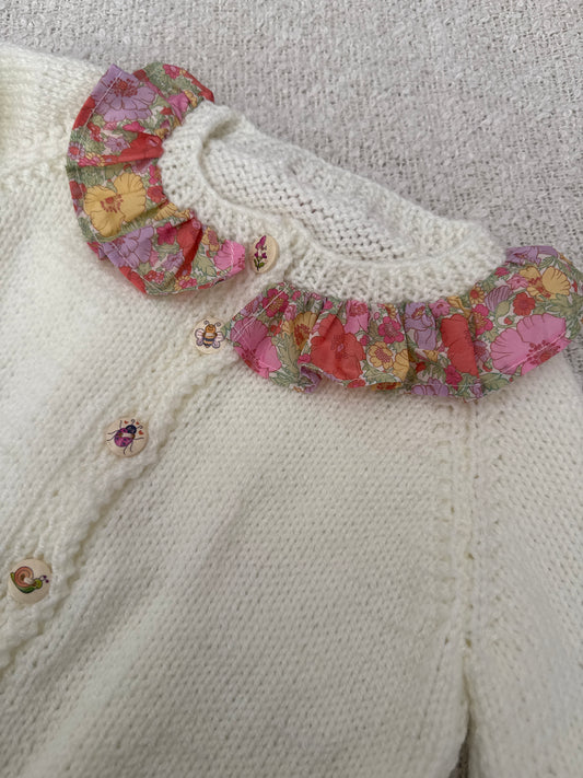 18-24m pale cream with collar cardigan