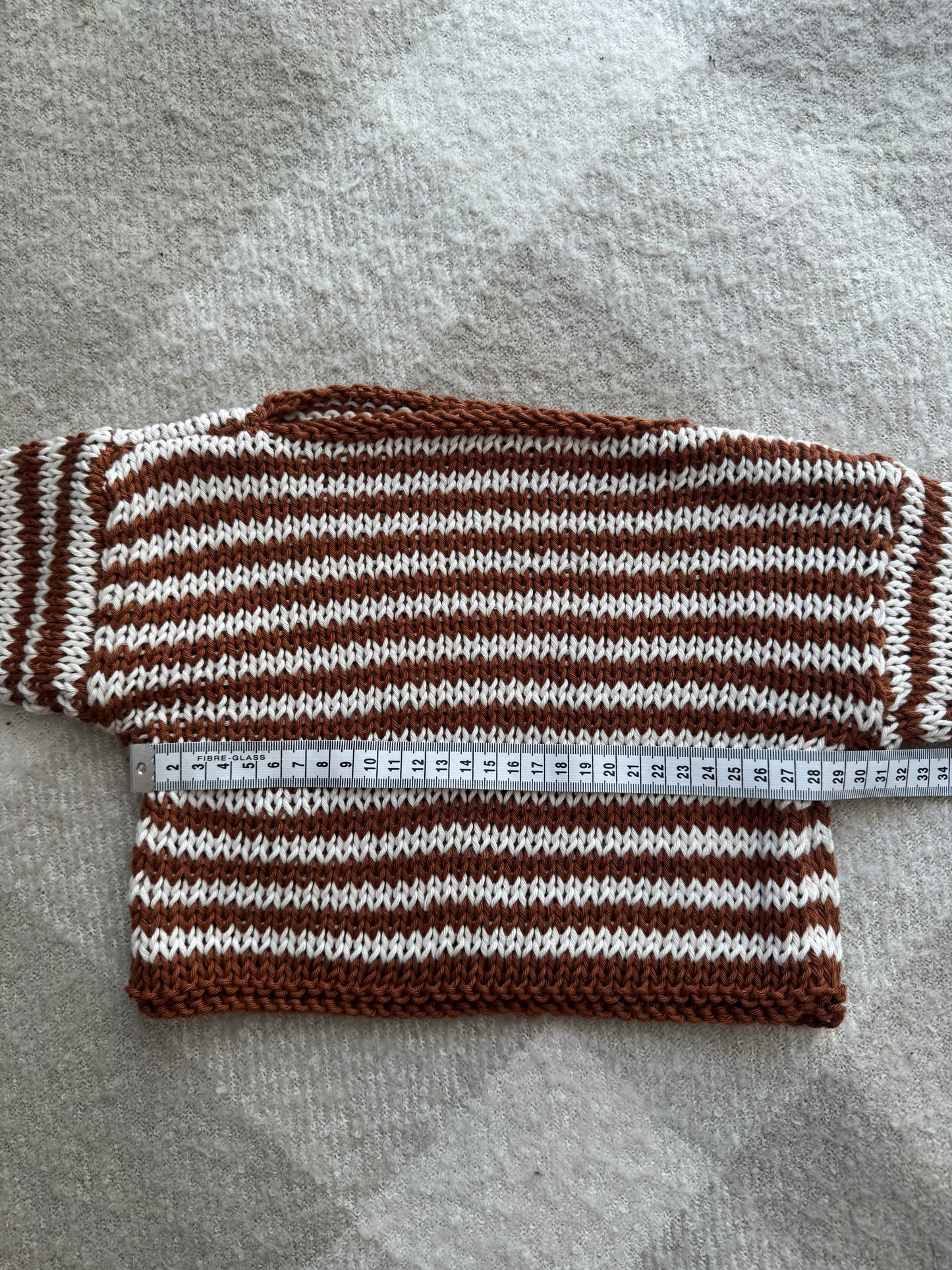 9-12m cream and brown cotton stripe jumper