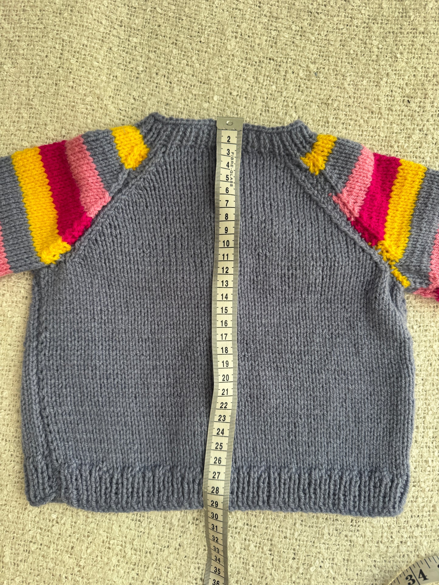 6-12months blue/rainbow cardigan