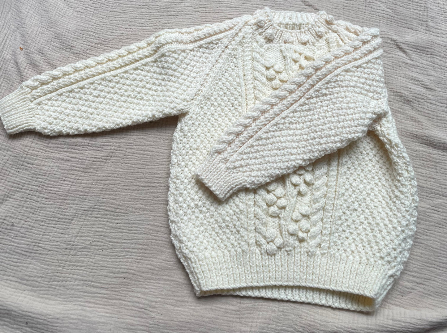 4-5 years warm cream aran jumper
