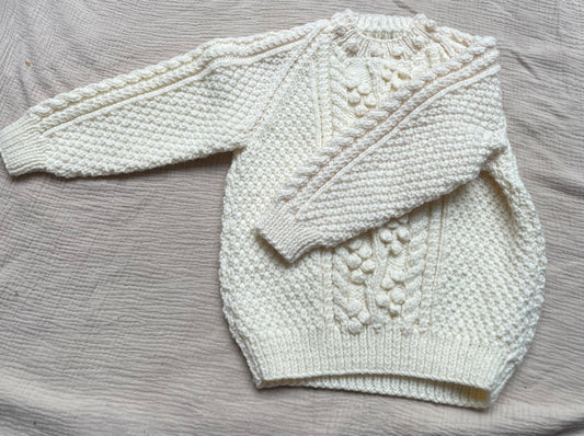 4-5 years warm cream aran jumper