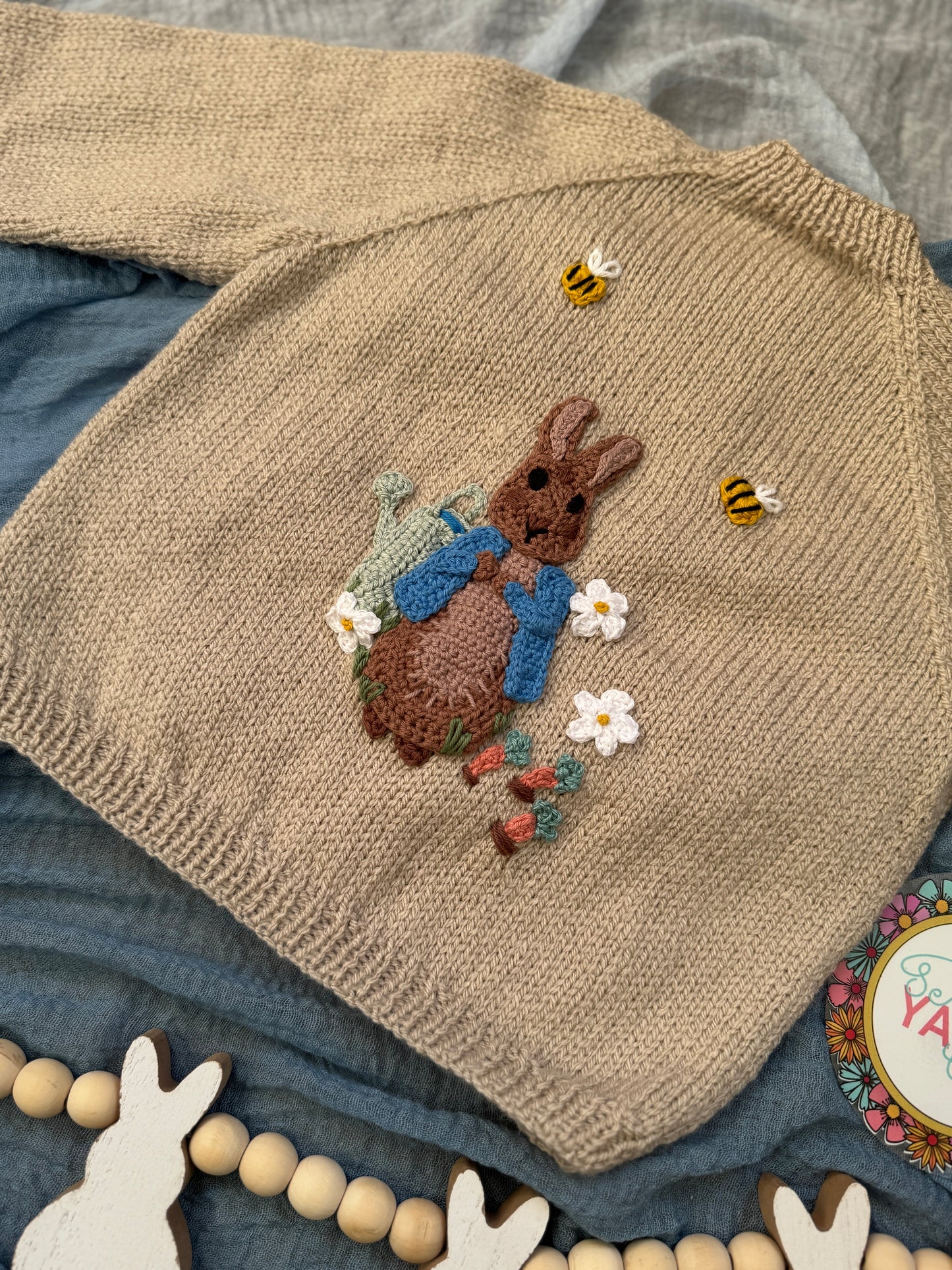 1-2 Years Peter rabbit parchment cardigan