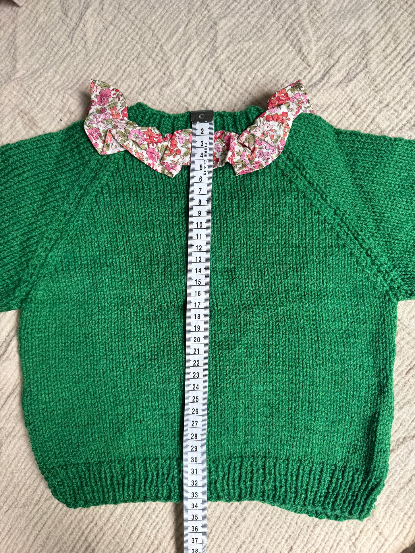 1-2 years racing green cardigan with liberty collar
