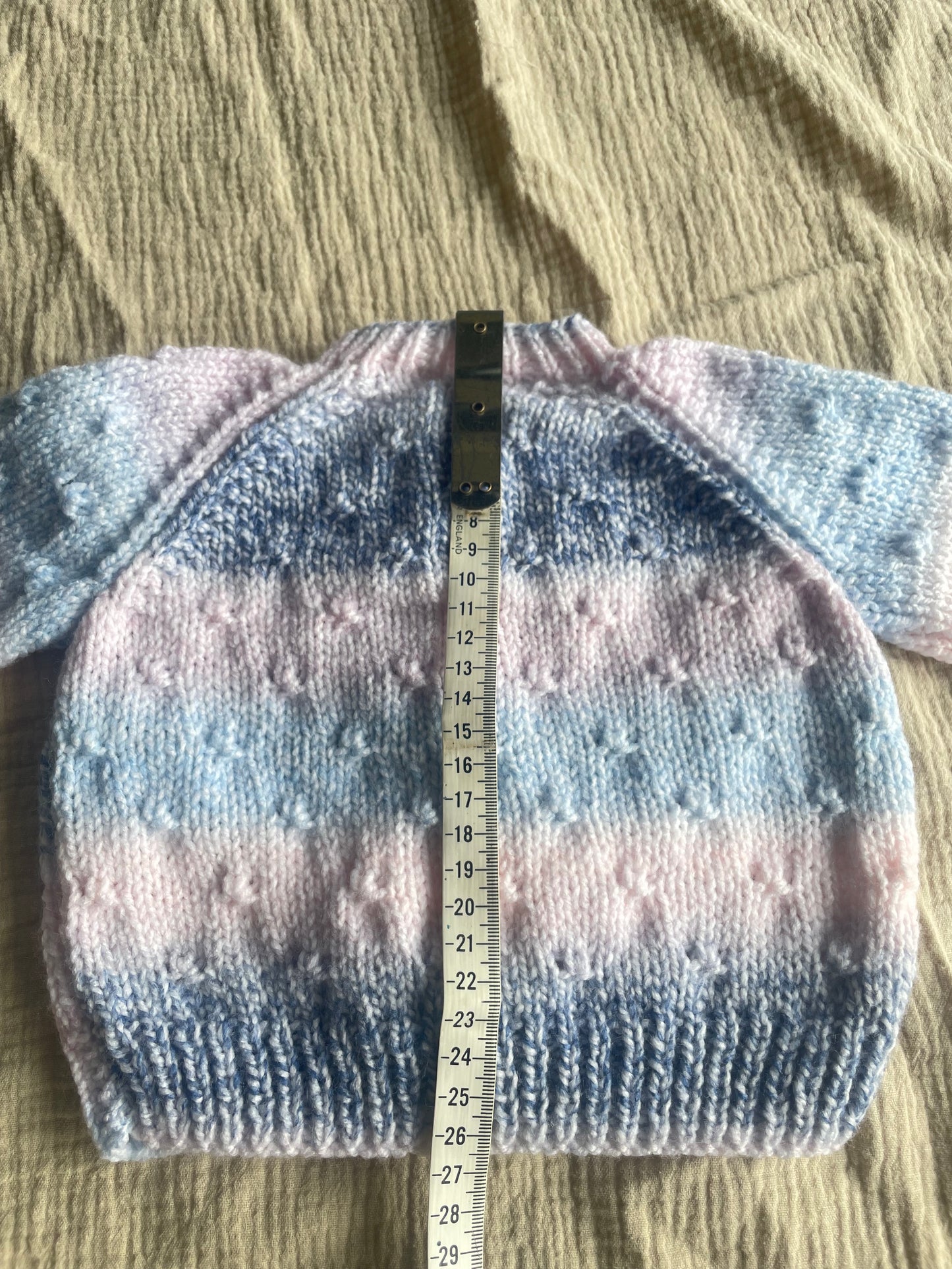 3-6m pink and blue ombré cardigan