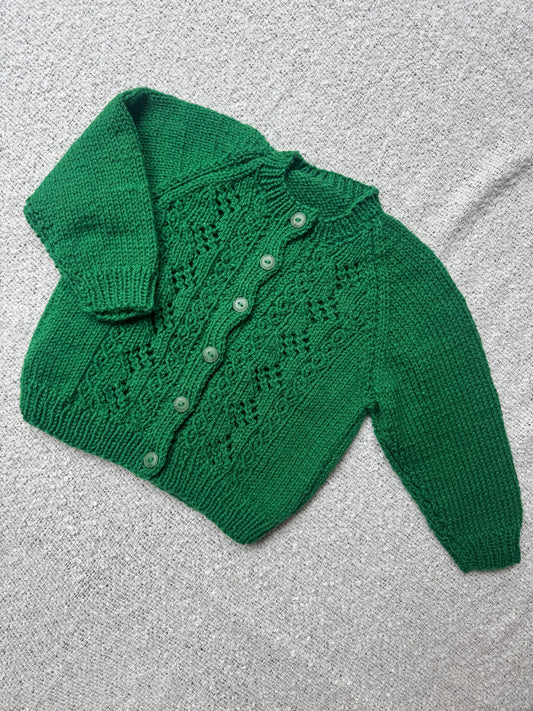 1-2 years racing green cardigan