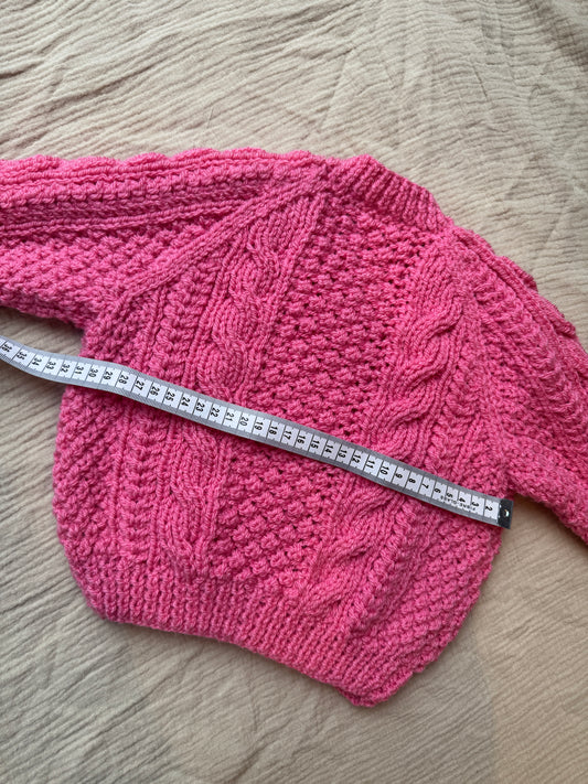 1-2 years fondant Aran cardigan