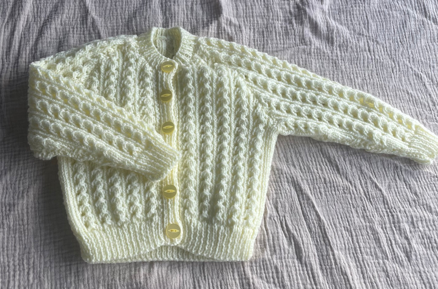 6-12months spring yellow cardigan