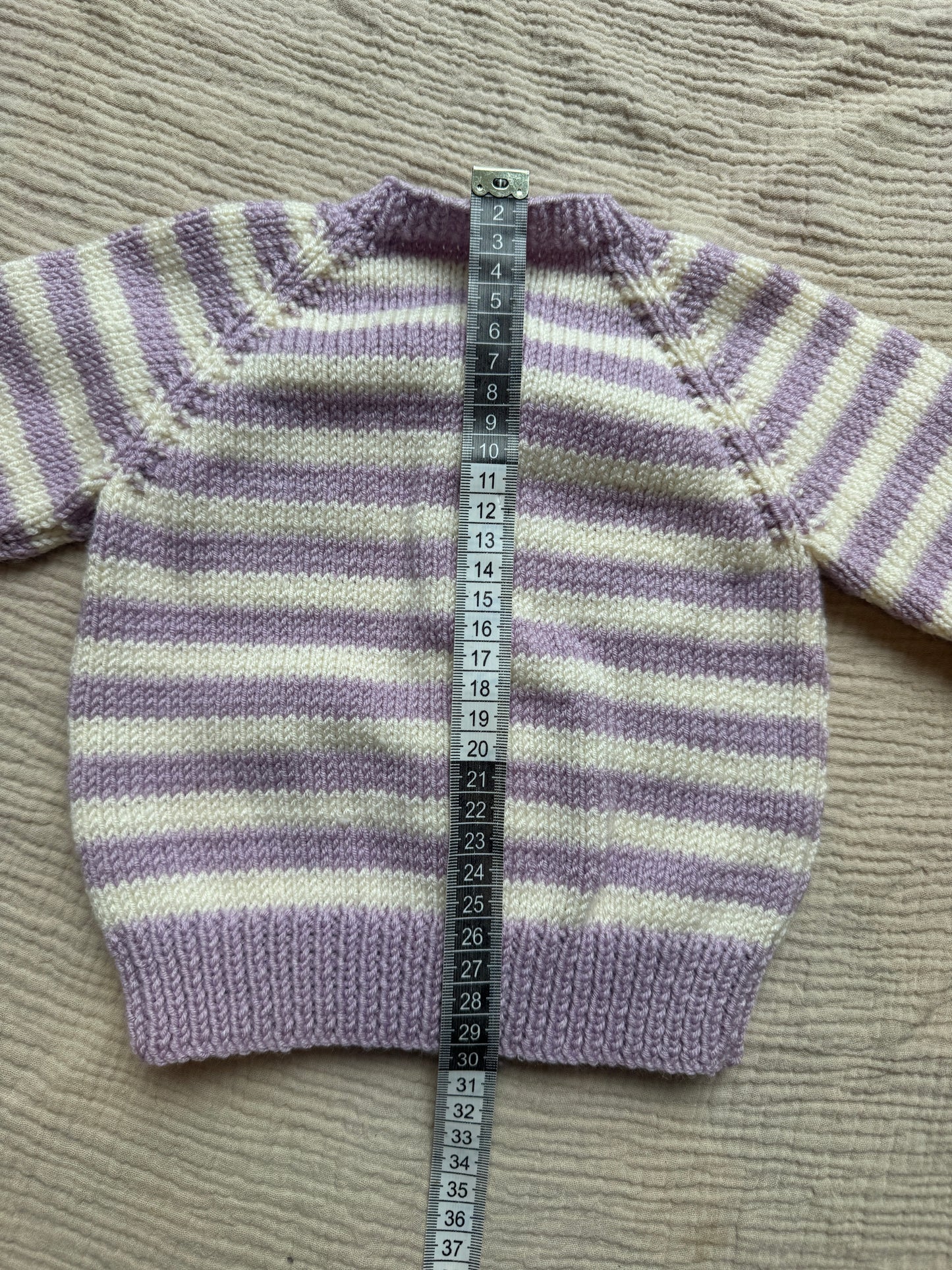 3-6m heather & cream striped Cardigan