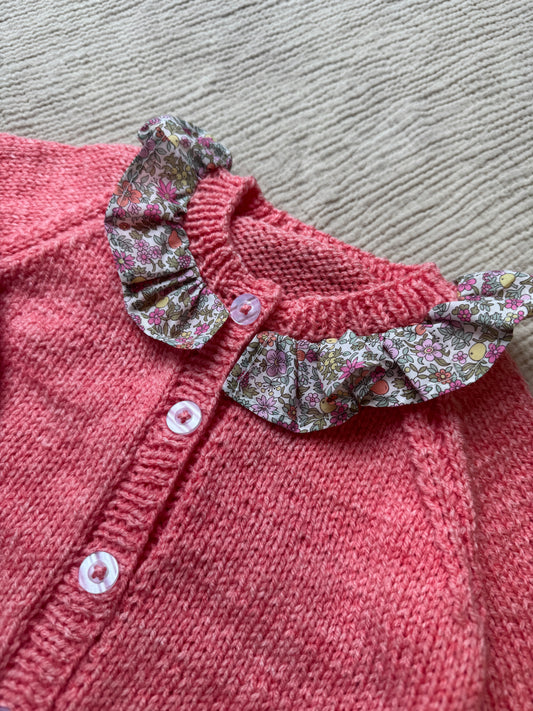 9-15m coral with liberty collar cardigan