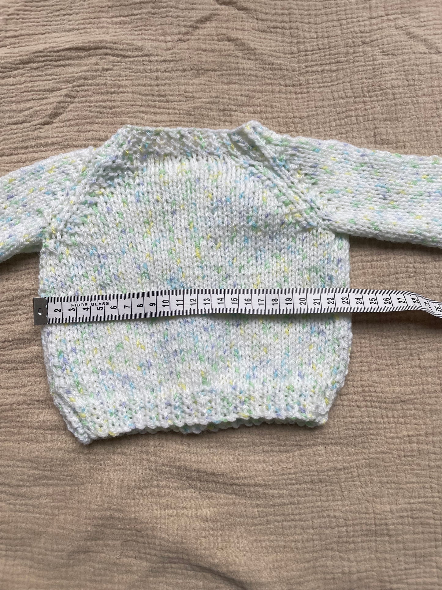 0-3m blue green fleck cardigan
