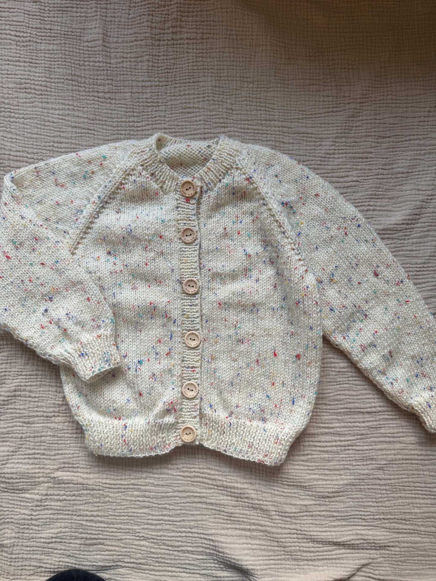 2-3 neutral with multi fleck cardigan