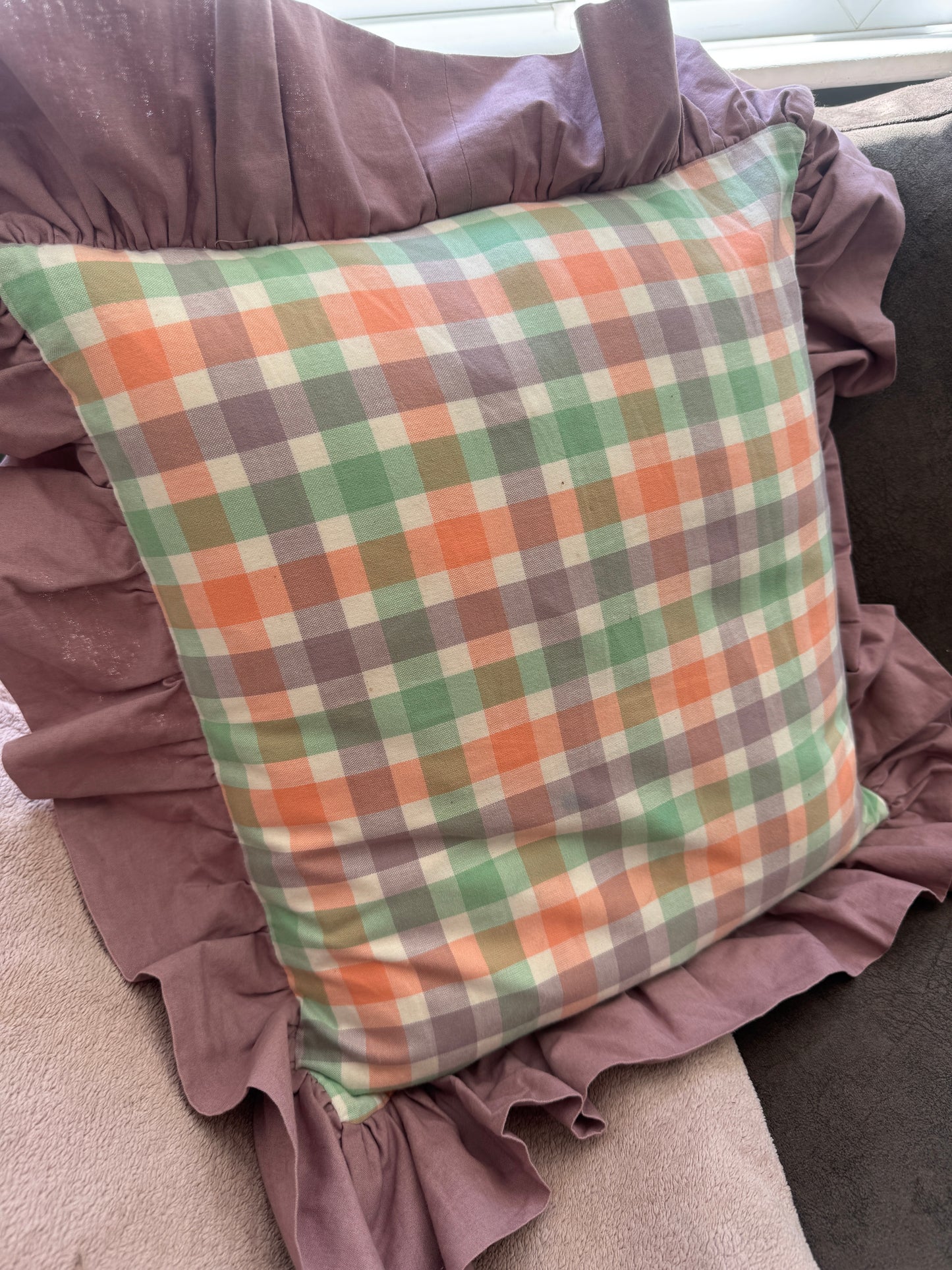 Embroidered personalised handmade cushion
