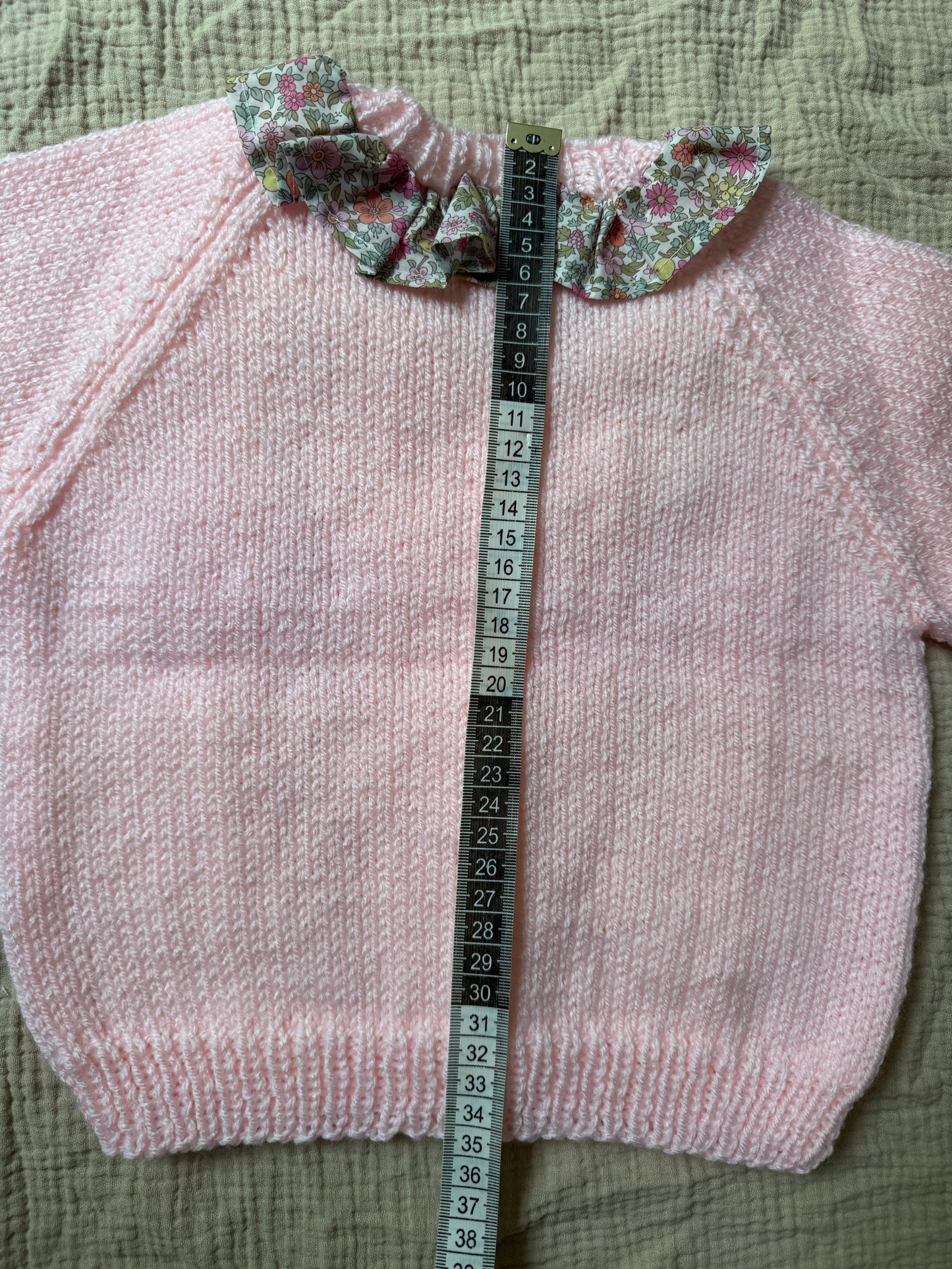 1-2 years pale pink cardigan with collar