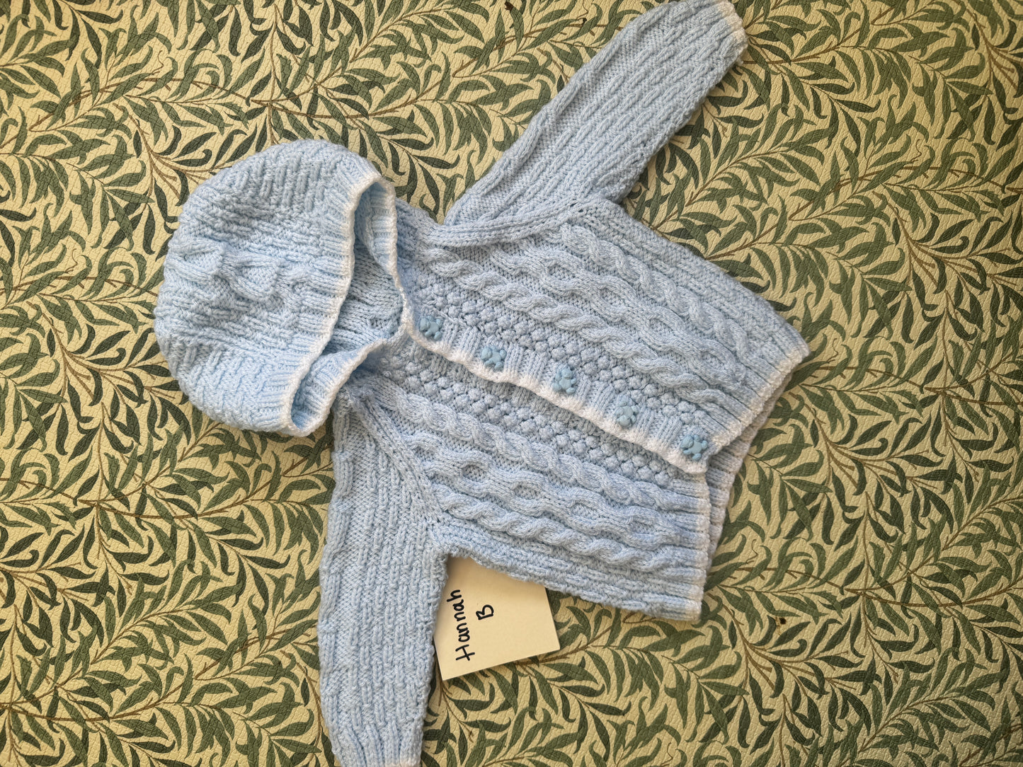 3-6m blue hooded cardigan