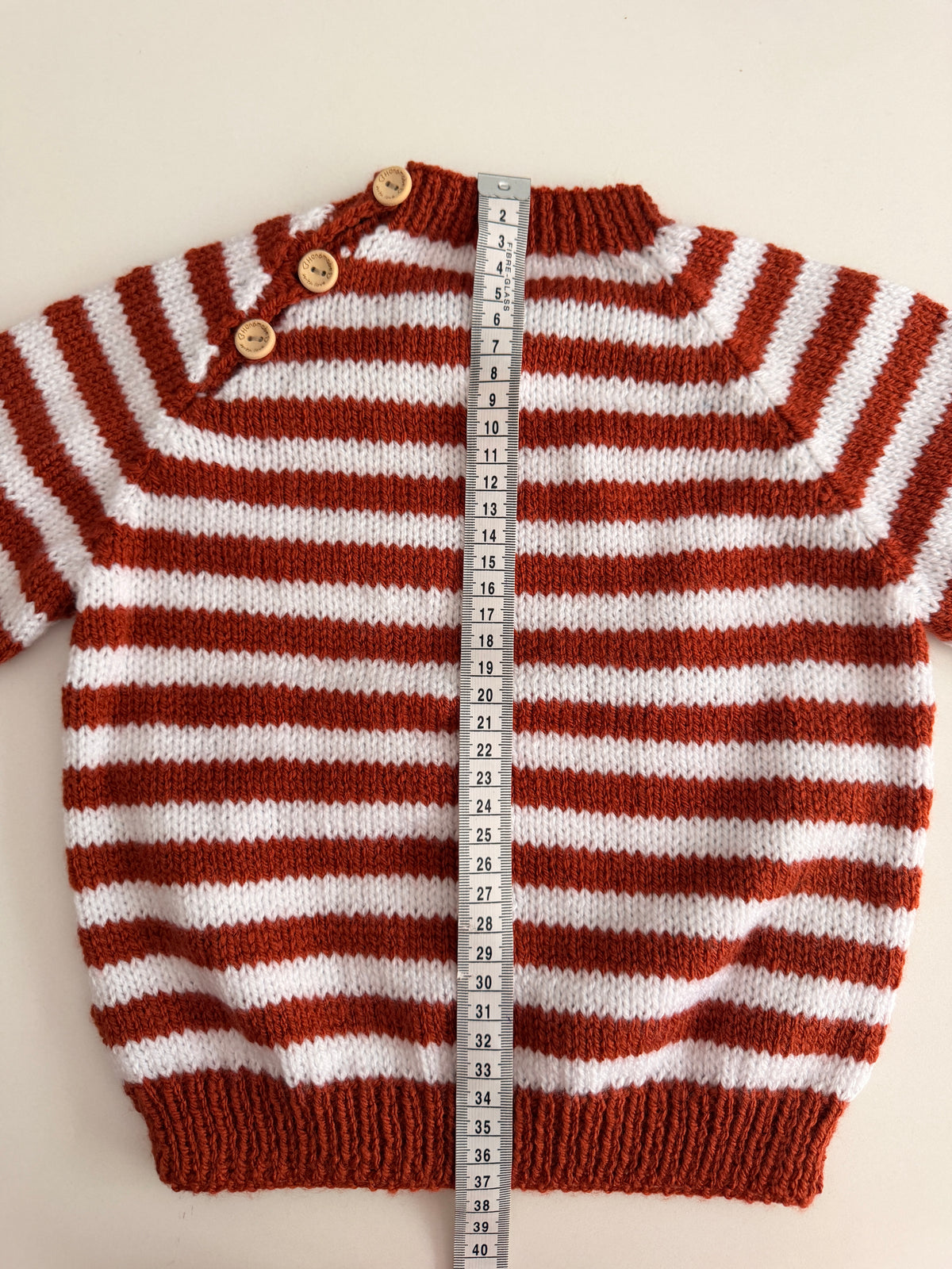 1-2 years copper & white striped jumper