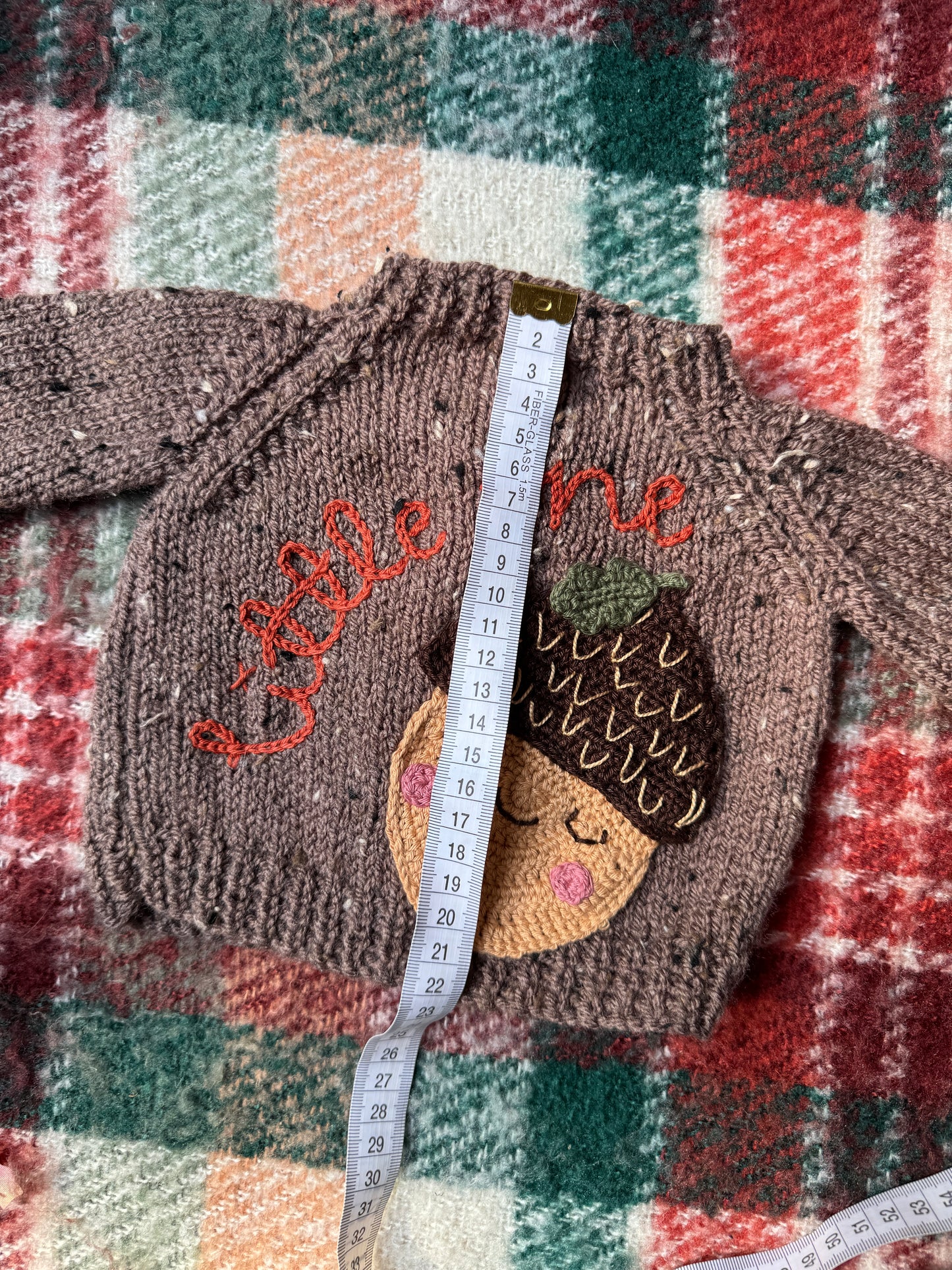0-3m ‘little one’ acorn fleck cardigan