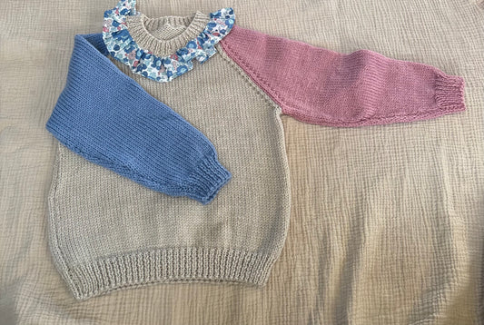 2-3 years colour block liberty collar jumper