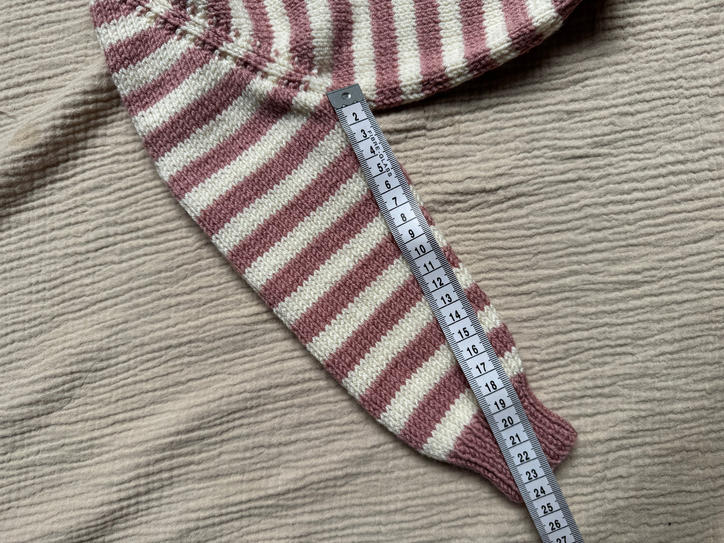 6-12m pink and cream stripe cardigan