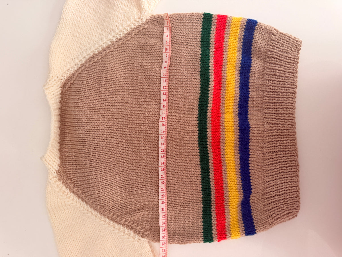 2-4 years oatmeal/stripe cardigan