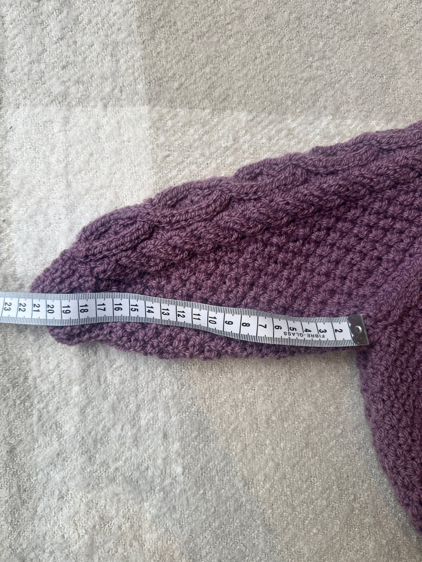 1-2 years purple Aran cardigan
