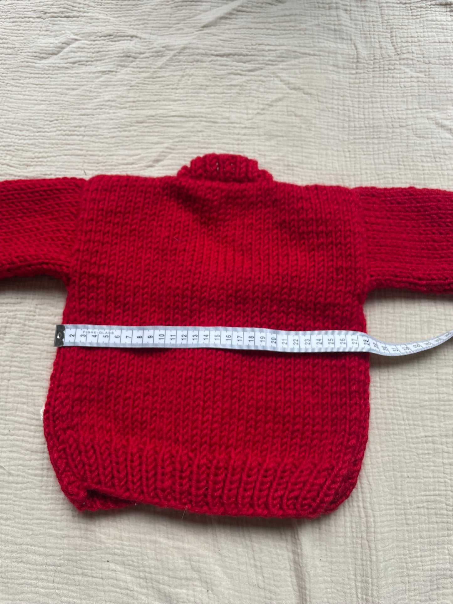 6-12m red cardigan with cream hearts