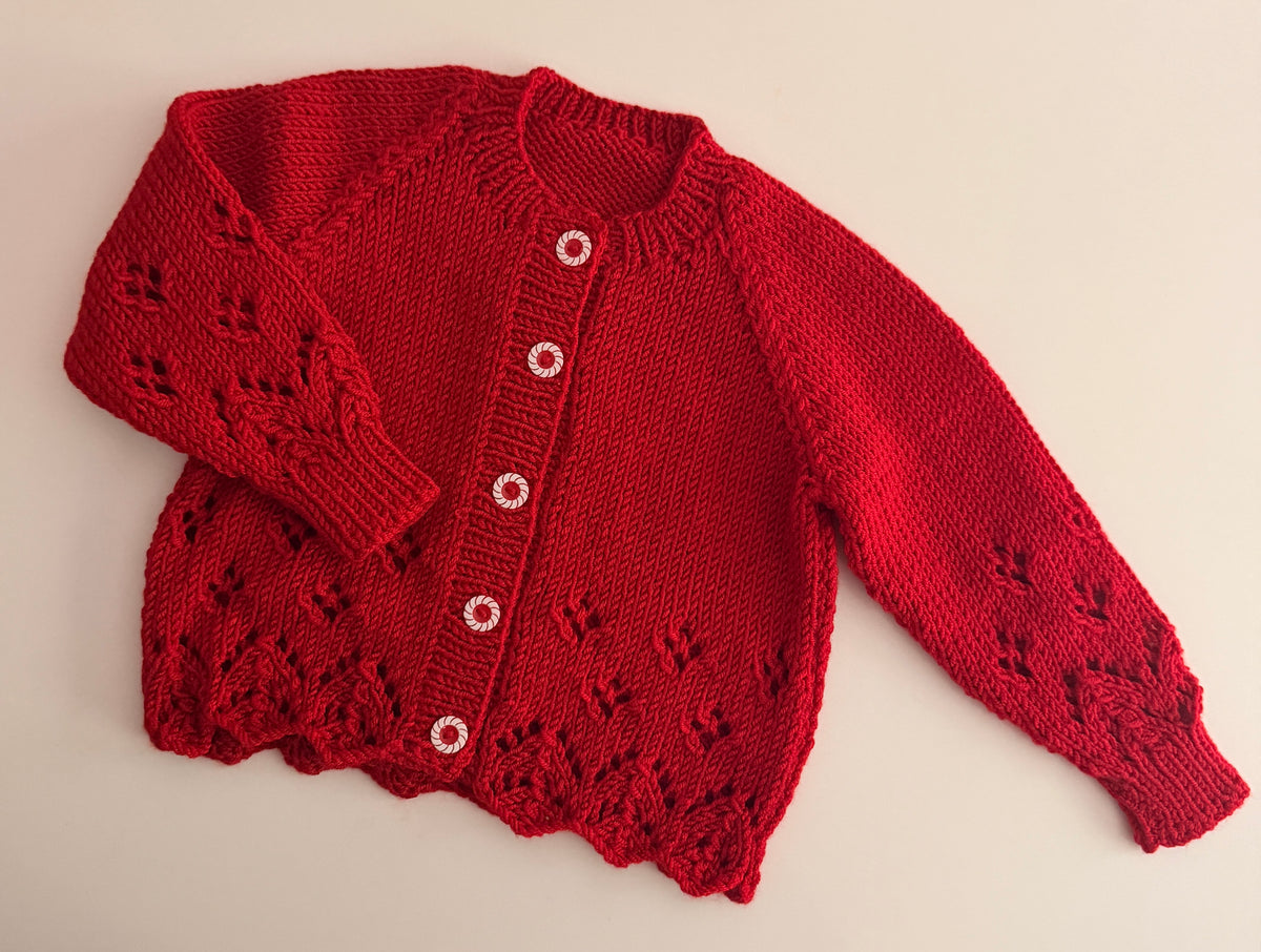 6-9m scarlet red cardigan