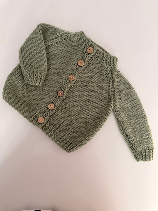 0-3m pale sage cardigan