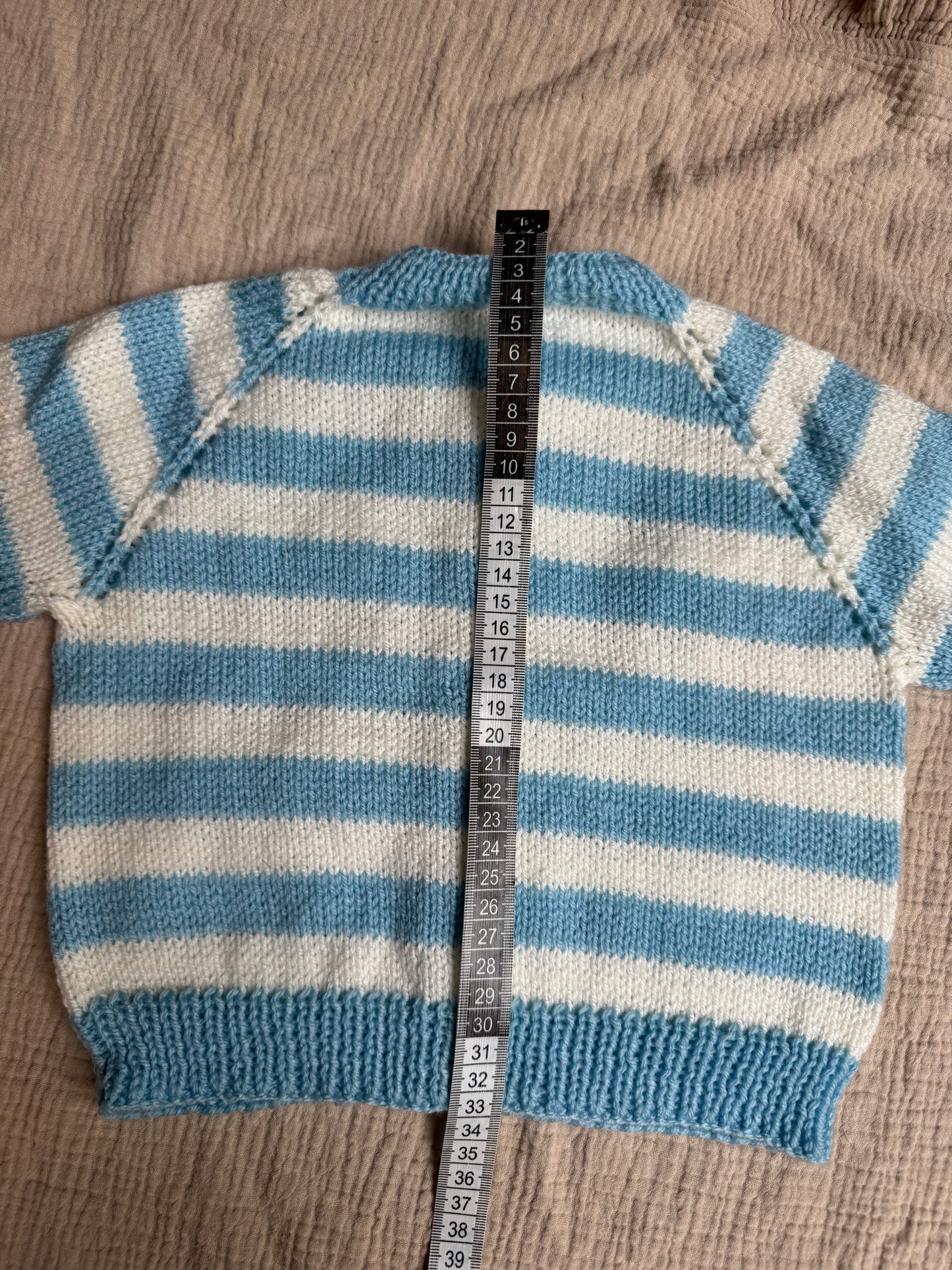 12-18m blue & white striped cardigan