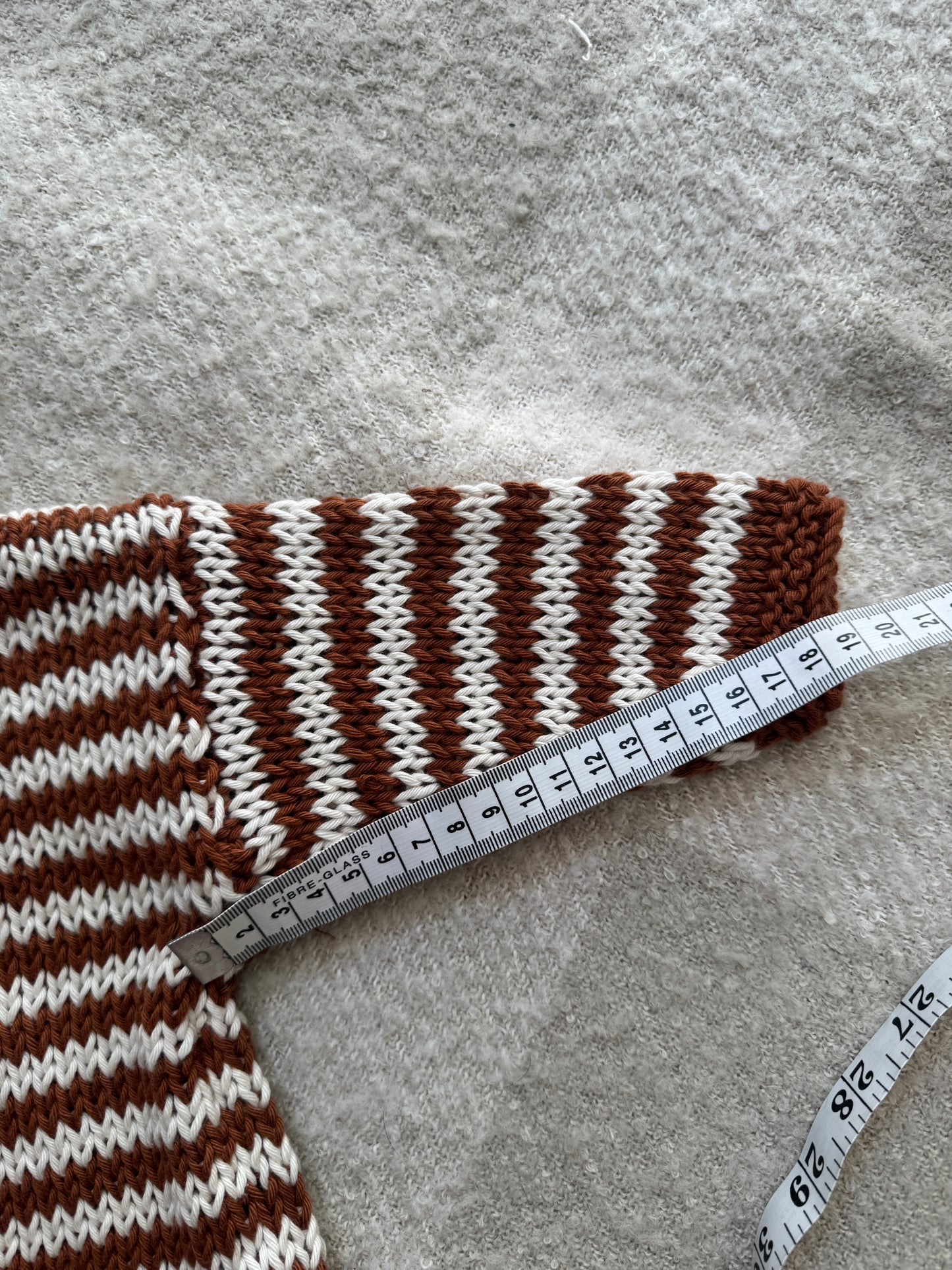 9-12m cream and brown cotton stripe jumper
